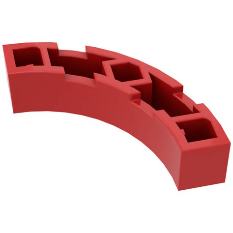 Lego Red Brick X Round Corner Wide With Studs