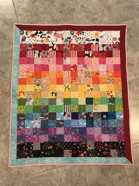 Ruby’s Rainbow Scrap Quilt Made By Jaynie Connor