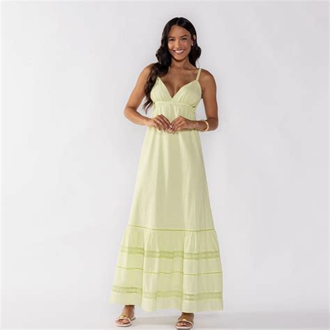Vestido De Algodão Longo - Vestido Feminino Longo De Algodão Boby Blues Lima Soft