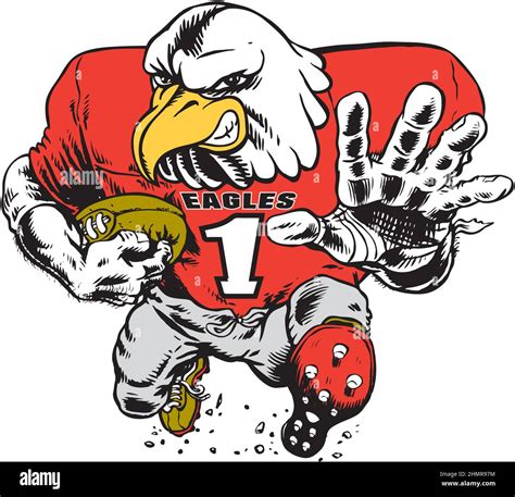 Eagle Mascot Football Runner Vector Illustration Stock Vector Image ...