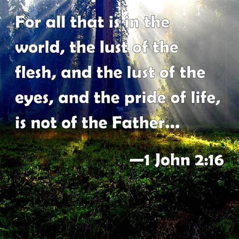 1 John 2:16 For all that is in the world, the lust of the flesh, and ...