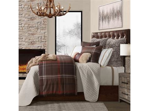 Jackson Plaid 3pc Comforter Set King By Retreat Accents On Sale