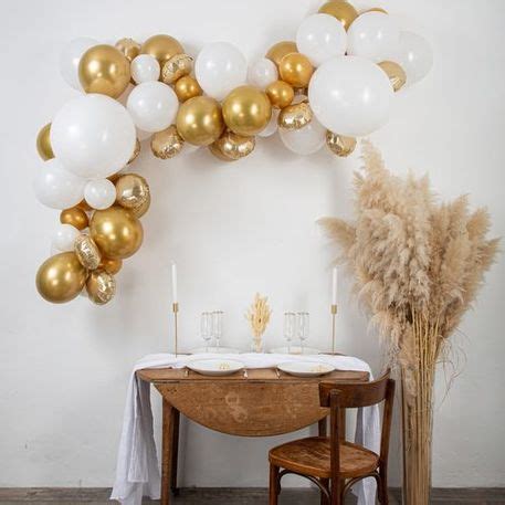 Kit Arche Ballons Blanc Et Or Boutique Pop Events