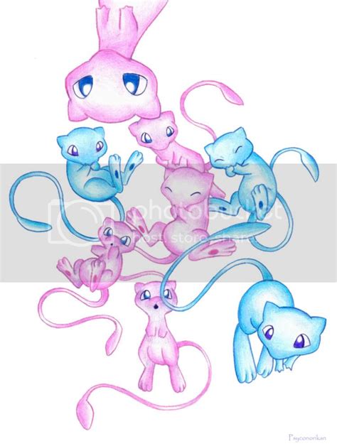 Mew Montage, Blue, Pink (Pokemon) Photo by RainbowSkellington | Photobucket