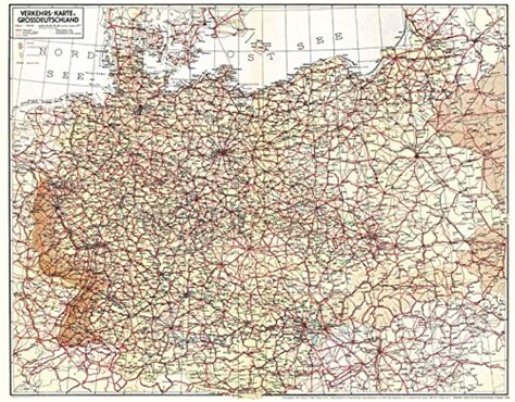 Historische Bersichtskarte Verkehrskarte Von Grossdeutschland