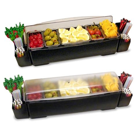 Roll Top Condiment And Garnish Station Condiment Dispenser For