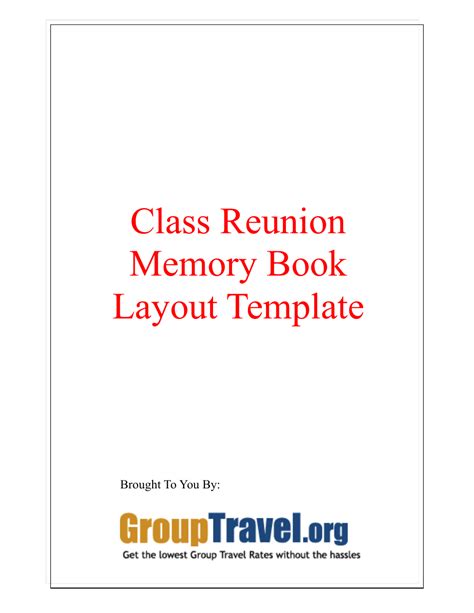 Class Reunion Memory Book Layout Template Download Printable PDF ...