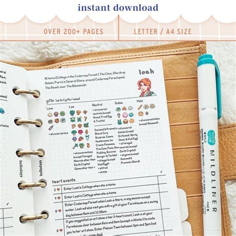 Pages Stardew Valley Planner Journal Guide Pdf Etsy