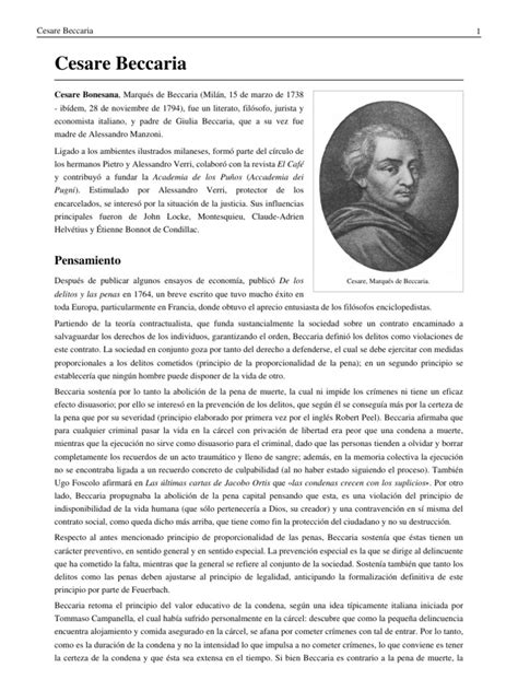 Cesare Beccaria Pdf Crimen Y Violencia Thriller Y Crimen