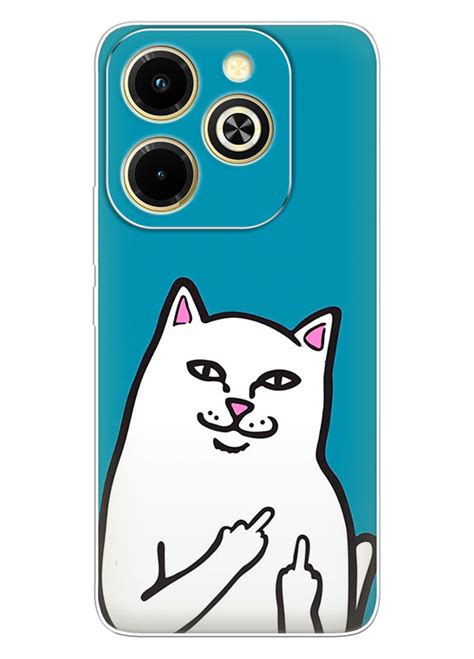 Infinix Hot 40i прикольний чохол з нахабним котом із факами