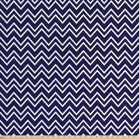 Navy Blue Fabric By The Yard Navy Blue Color Background With Zig Zag