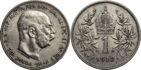 Österreich Ungarn 1 Korona 1912 Franz Josef I 1848 1916 Kursmünze