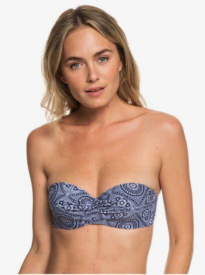 To The Beach Moulded Underwire Bandeau Bikini Top For Women Roxy