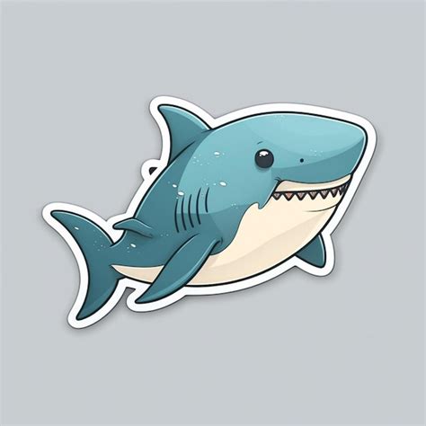 Premium Ai Image A Close Up Of A Sticker Of A Shark With A Smile