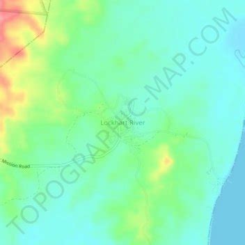 Lockhart River topographic map, elevation, terrain