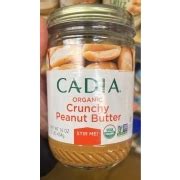 Cadia Organic Crunchy Peanut Butter Calories Nutrition Analysis