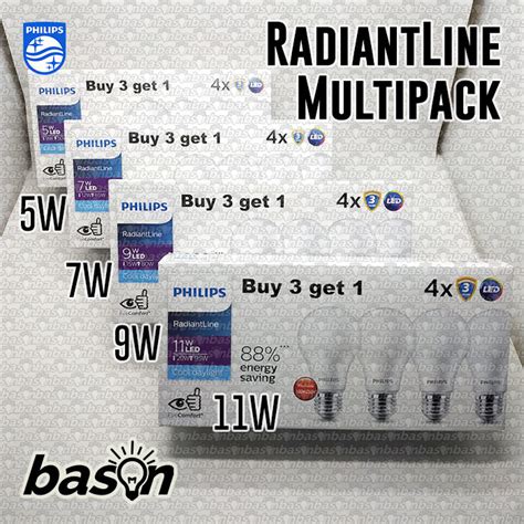 Philips Radiantline Led Bulb Paket Multipack Isi Bh W W W