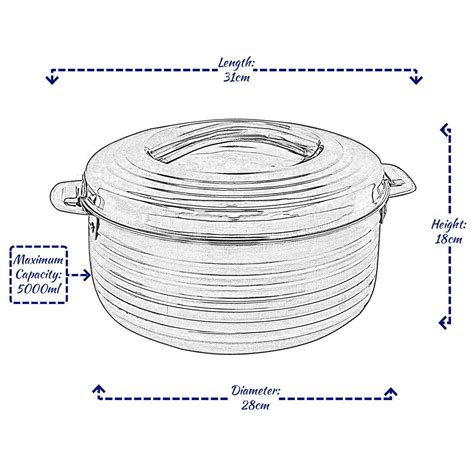 Stainless Steel Hot Pot Insulated Food Warmer Casserole Double Wall Hot Cold Pot