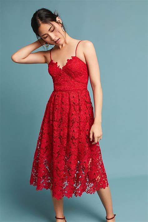 Scarlet Lace Dress Red Lace Midi Dress Red Lace Dress Lace Dress