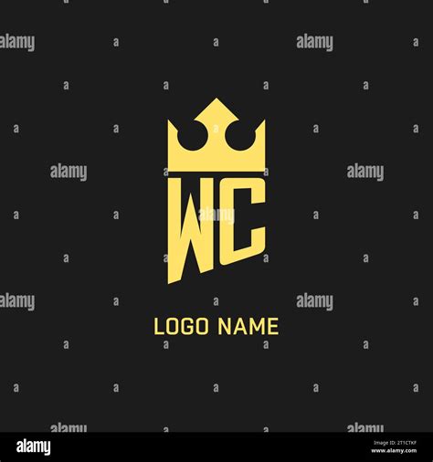 Monogram Wc Logo Shield Crown Shape Elegant And Luxury Initial Logo