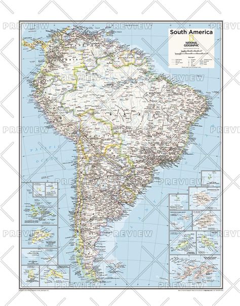 South America Wall Map Mapping Specialists Limited