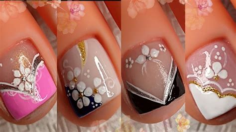 Uñas Decoradas Con Flores 🌺 🌺diseÑos De UÑas Para Pies 🦶 Youtube