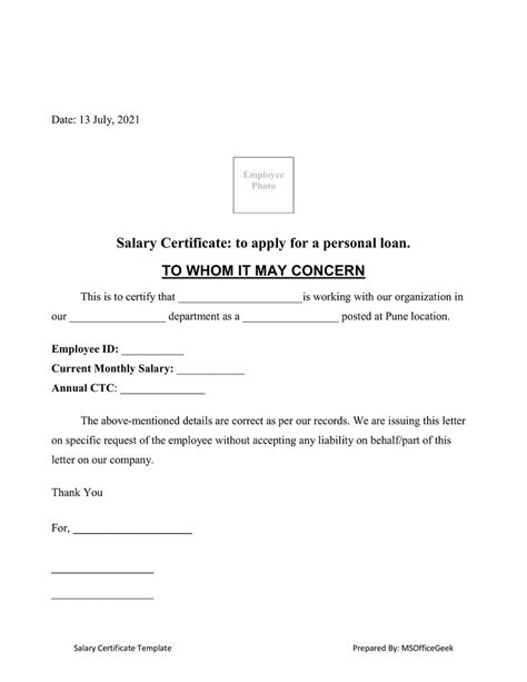 Salary Certificate Format Letter How To Write Download Word