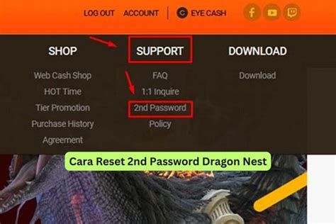 Cara Reset 2nd Password Dragon Nest Riotallo