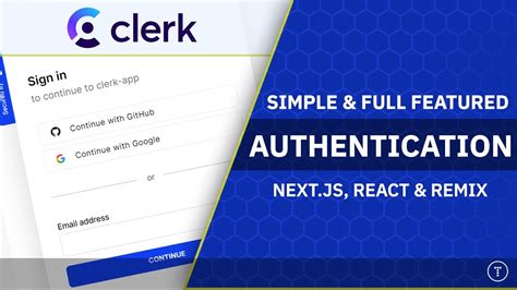 Simple Nextjs And React Authentication With Clerk Youtube