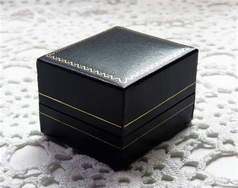 Ring Box, Black Ring Box, Vintage Ring Box, Engagement Ring Box ...