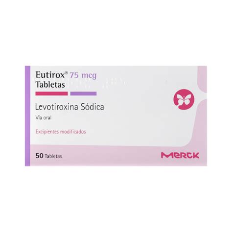 Eutirox Levotiroxina Sódica 75 Mcg Merck Caja X 50 Tabletas Drogueria