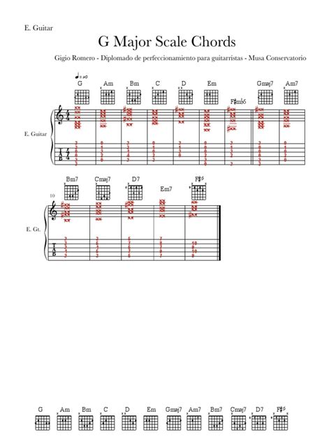 G Major Scale Chords PDF | PDF | Elements Of Music | Music Theory