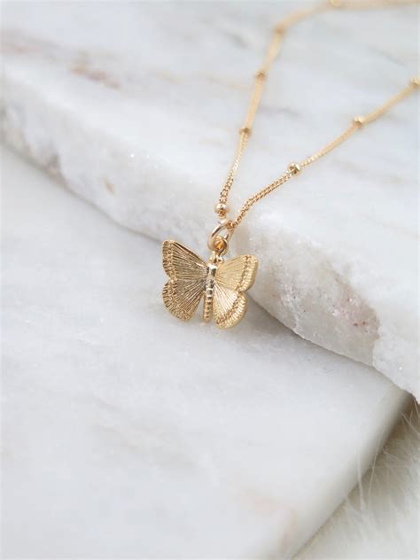 Gold Butterfly Necklace, Simple Necklace, Dainty Necklace, Gift for