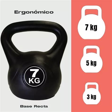 Pesas Set Rusas Kettlebell Kg Crossfit Gym Y Kg Color Negro