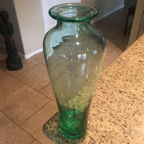 Vintage Tall Blenko Green Art Glass Vase Chairish