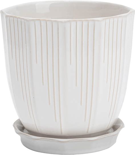 Amazon Coco Andrea Iridescent White Ceramic Inch Plant Pot