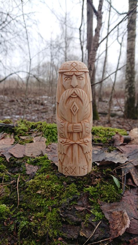 Estatua De Odin Estatua Tallada En Madera Paganismo N Rdico Etsy