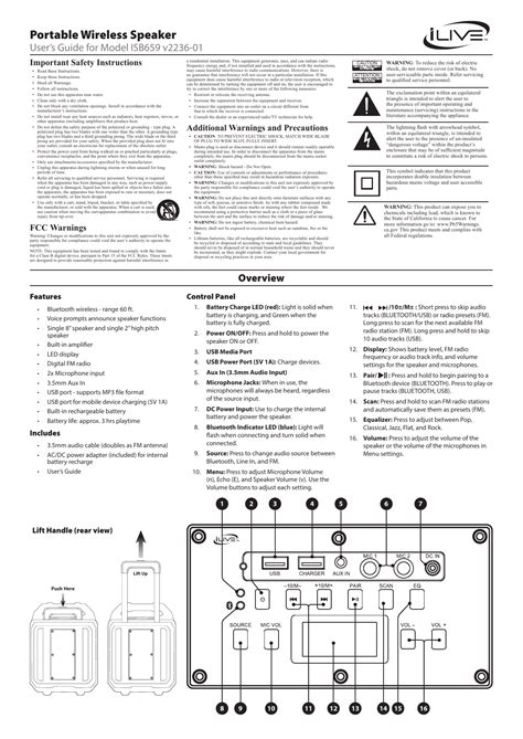 Ilive Bluetooth Speaker Manual