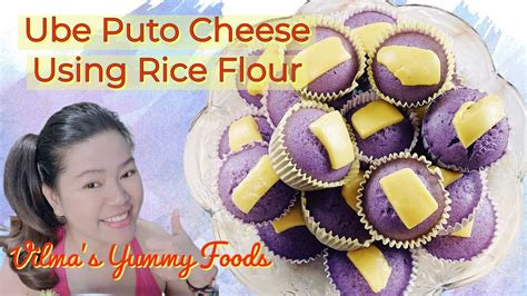 How To Make Soft Fluffy Ube Puto With Cheese Using Rice Flour