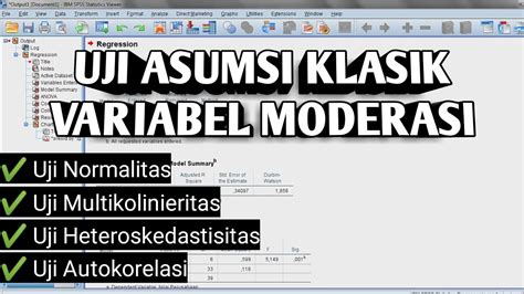 Uji Asumsi Klasik Variabel Moderasi Dengan Spss Youtube