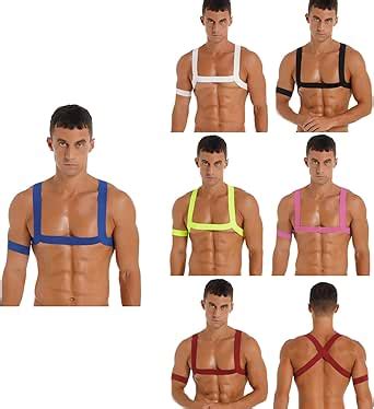 Amazon ACSUSS Mens Sexy Elastic Body Chest Harness Belts Shoulder Straps Lingerie Gay