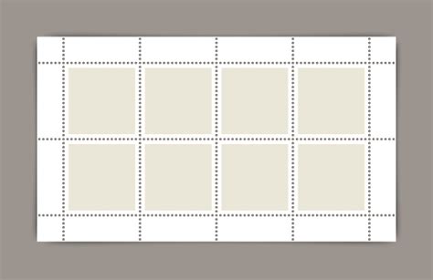 Post Stamp Template With Perforated Borders Collection Of Empty Sale