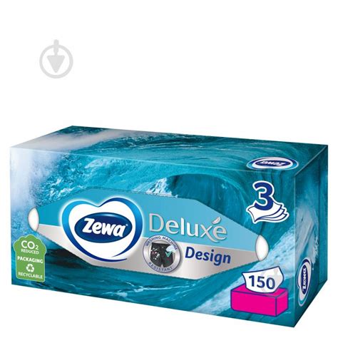 ᐉ Салфетки гигиенические в коробке Zewa Deluxe Design 3 слоя 150 шт ...