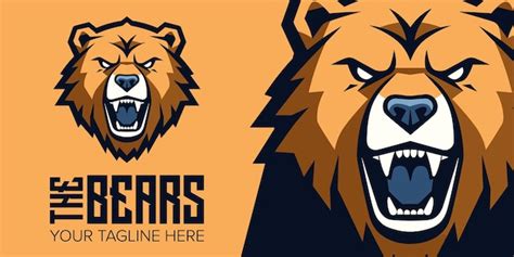 Premium Vector Fierce Elegance Angry Minimalist Bear Logo Perfect For Sport Esport Team Badges