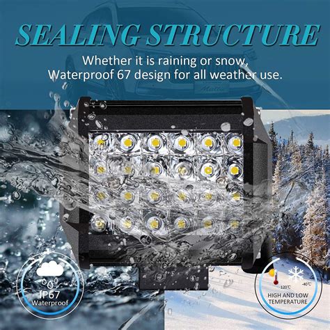 Led Work Light 12v 300w 4 Inch 72w Car Led Spotlight 12v Waterproof