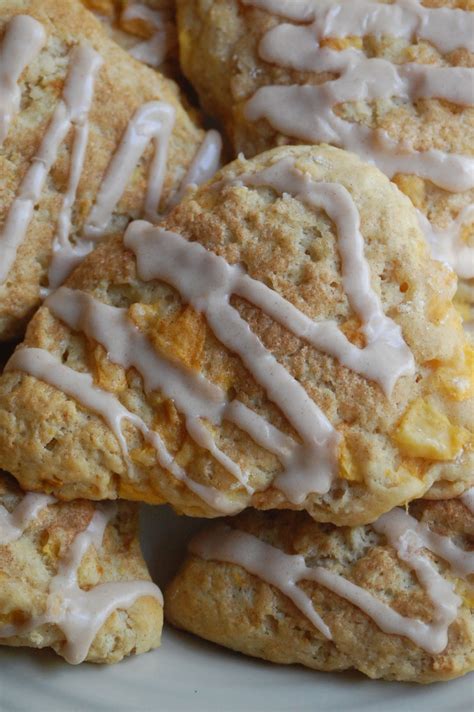 Heritage Schoolhouse Peach Scones With Cinnamon Glaze