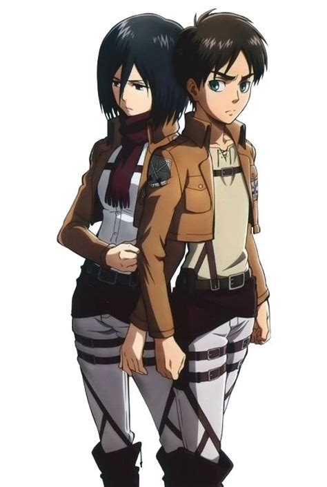 Mikasa And Eren Render By Buntglass On Deviantart Attack On Titan