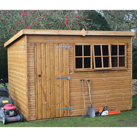 8 X 8 Traditional Heavy Duty Pent Wooden Garden Shed 2 44m X 2 44m