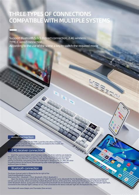 Wireless Hot Swappable Mechanical Keyboard 2 4g With Display Screen KeysCaps
