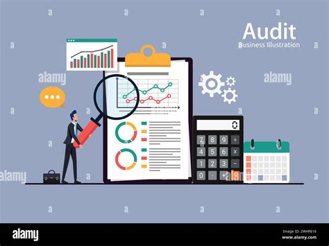 Business Audit Financial Report Data Analysis Analytics Accounting Concept With Charts And